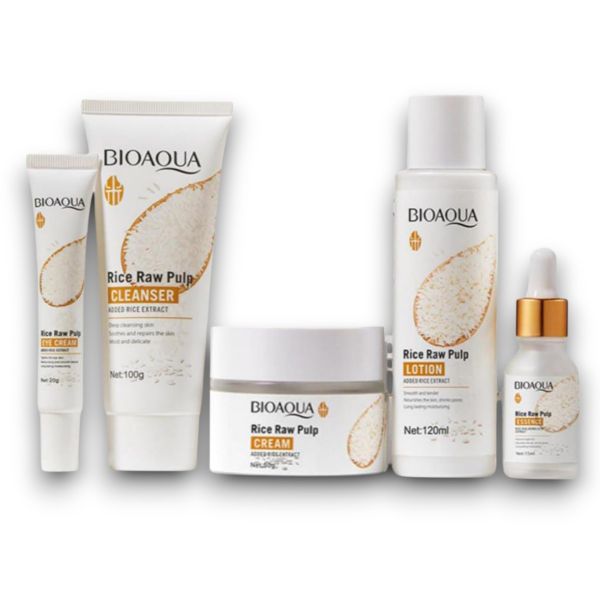BIOAQUA 5 Piece Rice Raw Pulp Moisturizing &amp; Nourishing Skin Care Set