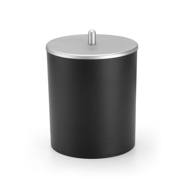 Arthi Black-Silver Cylindrical Trash Bin