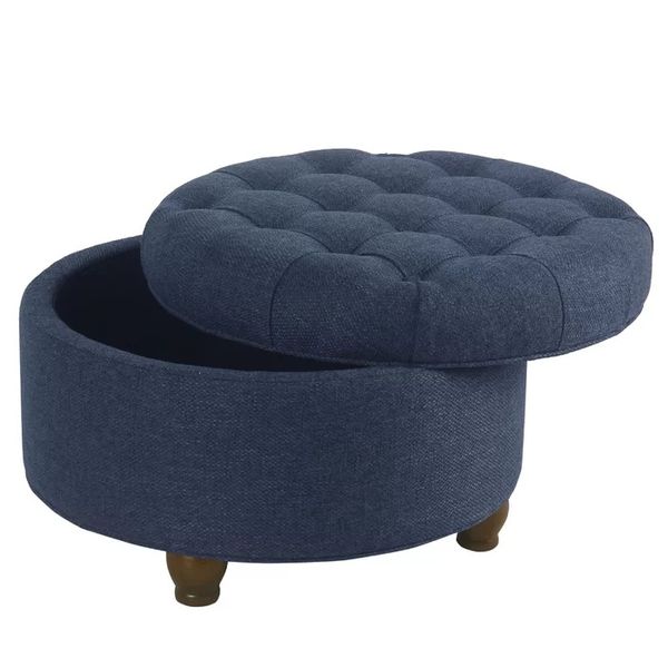 Henninger 25'' Wide Tufted Round Storage Ottoman