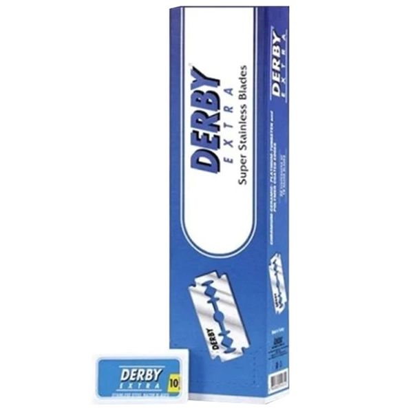 Derby Extra Razor Blades. 200 Blades. Box of 20 Packs with 10 Blades Per Pack