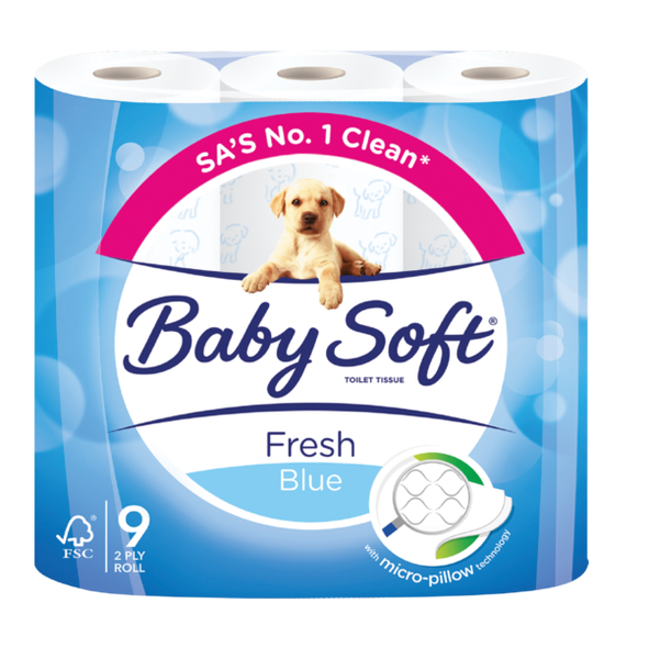 BabySoft Printed Blue 2 Ply - Pack of 9