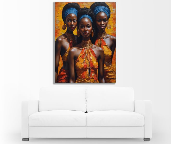 0160 Canvas Wall Art 3 African Sisters Abstract