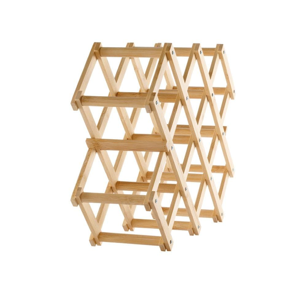 Bamboomill Foldable Wine Rack Bamboo Wine Holder Display Rack