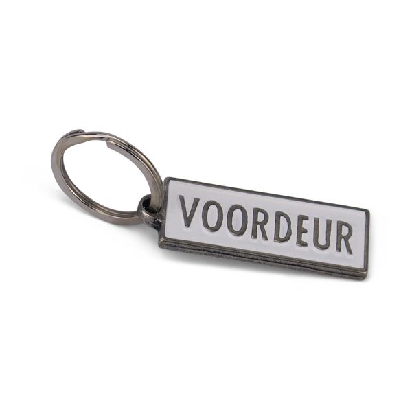 Keyring - Voordeur - Front Door - Tagged - Metal - Black/White