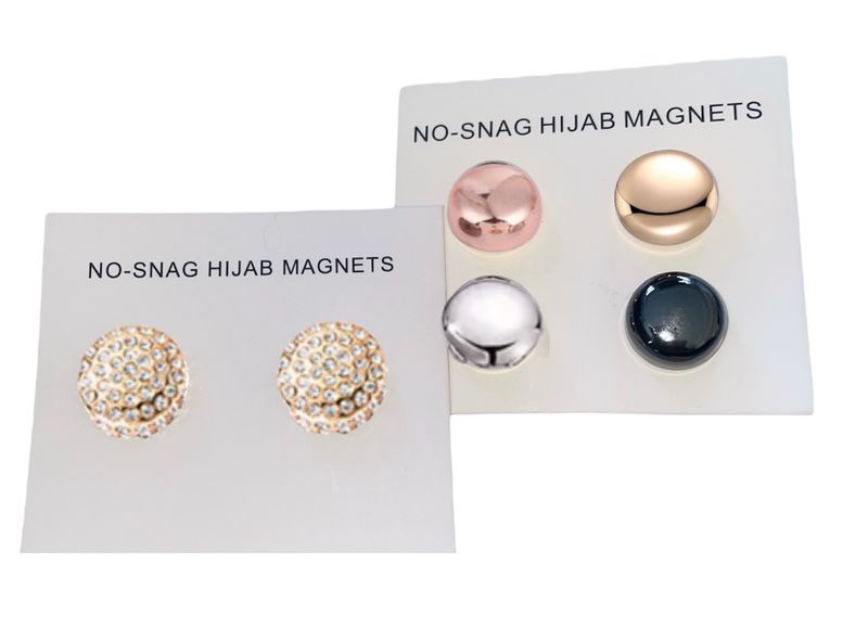 Ultra Strong No-Snag Hijab Magnet 6 Piece Set - 2 Embellished, 4 Plain