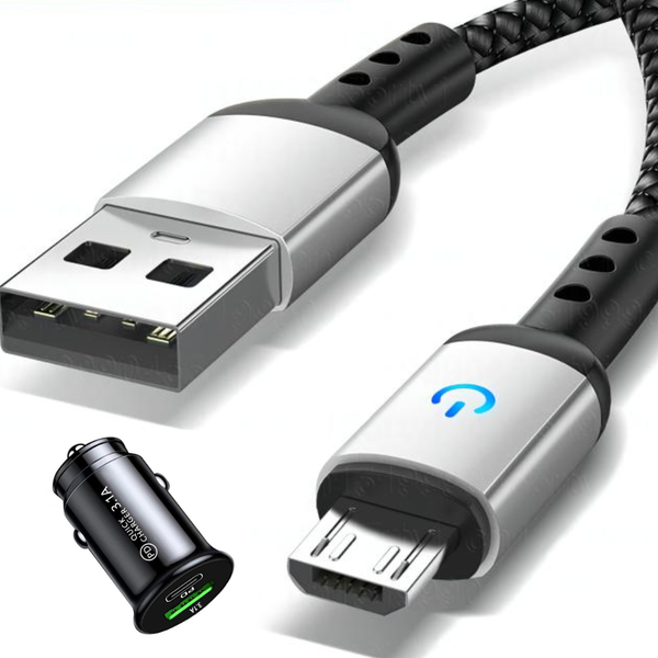 COMBO- Nylon Braid Type-C Cable and Car Charger