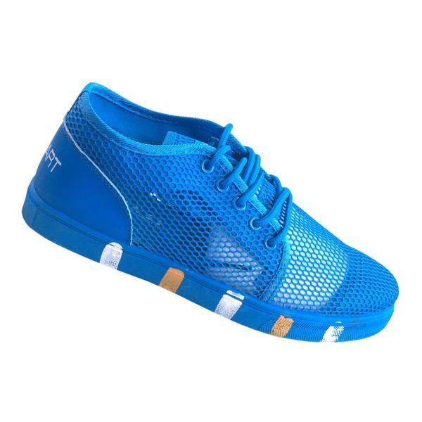Men's Sneakers Casual Wear Lace Up Style .Blue Color