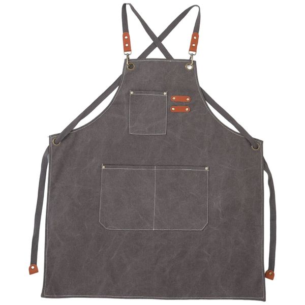 Denim Jean Cross-back Adjustable Kitchen Apron-Grey