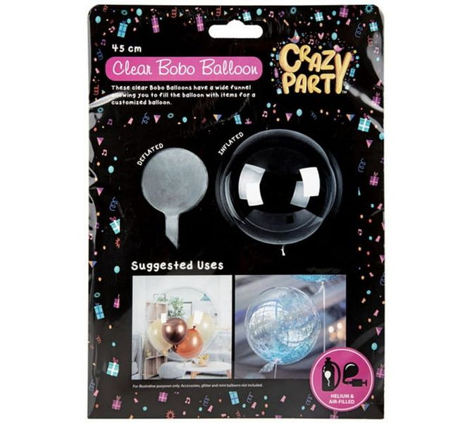 Crazy Party - Clear Bobo Balloons 45cm F-01 x 3