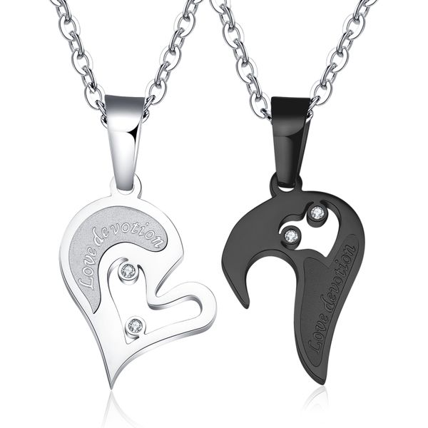 Silver &amp; Black Couple's Necklace(NL-GX537-BK)