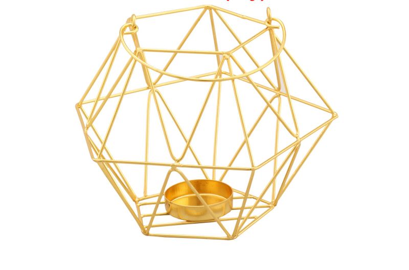 Geometric Wired Candle Holder for Home Décor - Round