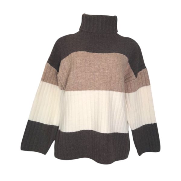 Ladies Polo Neck Stripe Jersey