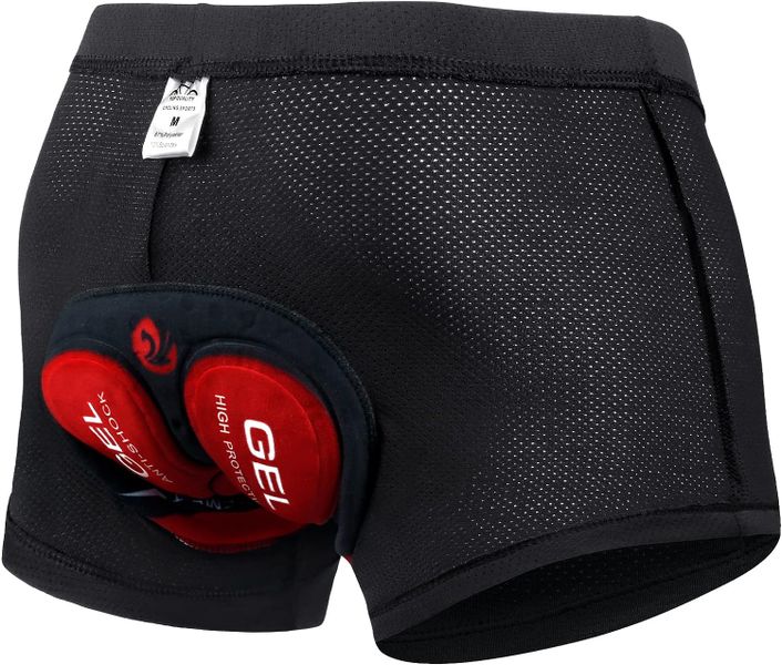 Padded Mens Cycling Shorts - Red XL