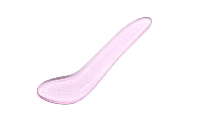 Pink Ice Glass Acupressure Pressure Gua Sha For Eyes And Lips
