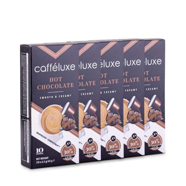 Caffeluxe Nespresso Compatible Milky Hot Chocolate Capsules | 50 Pack