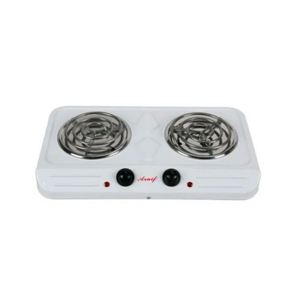 2 Plate Spiral Electric Stove - White