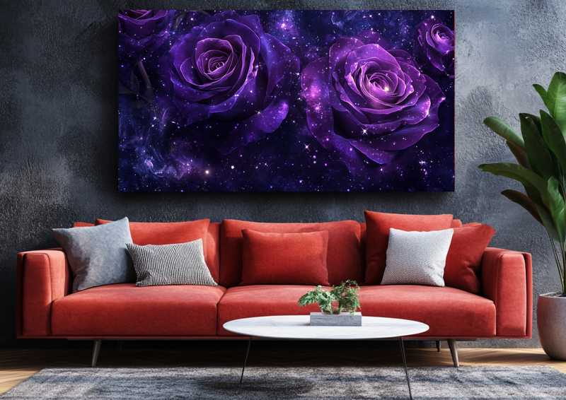 Canvas Wall Art - Celestial Roses - BX0055