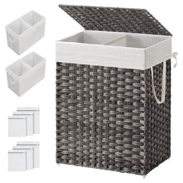 90L Laundry Hamper with Lid - Large Clothes Basket for Home Storage