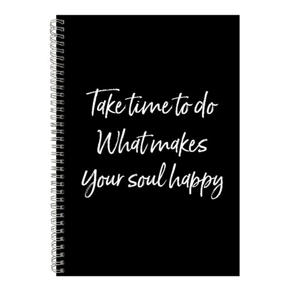 Happy A4 Notebook Spiral Lined Motivational Saying Graphic Notepad Gift 154