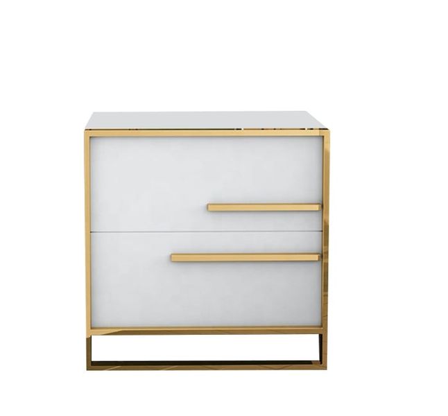 Rosalynn Pedestal-White&amp;Gold