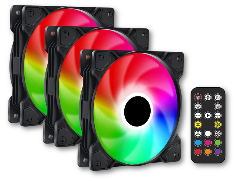 MR A TECH Cooler PC easy to install 3-in1 RGB 120mm White Ediition Case Fan