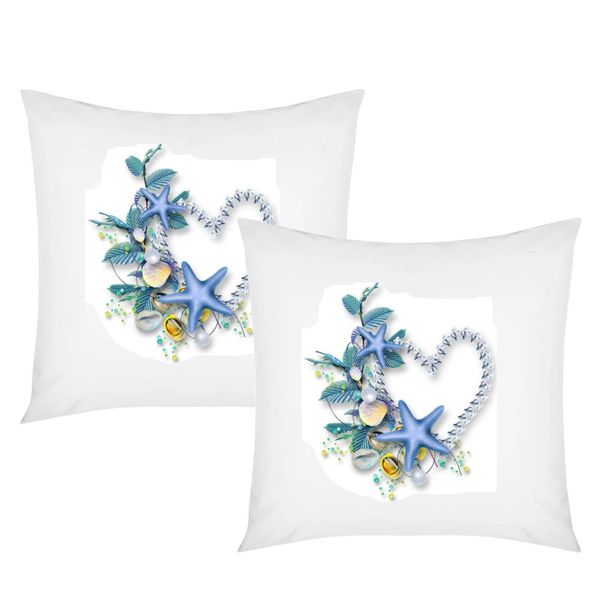 PepperSt - Scatter Cushion Cover Set - By The Sea Heart Wreath