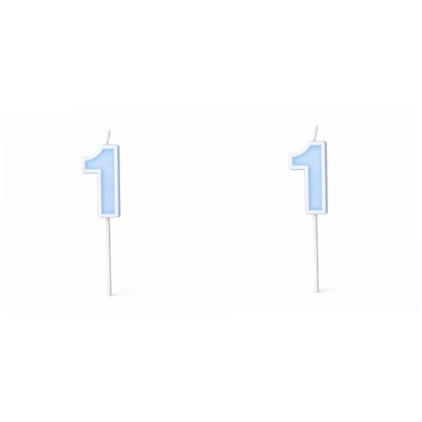 2 Pack - Number 1 Birthday Candle - Blue