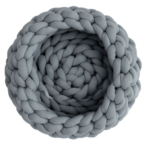 Floof - Hand Knitted Pet Bed - Medium - Charcoal Grey