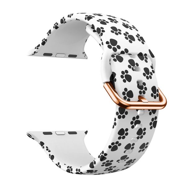 Silicone Strap for Apple Watch 38/40/41mm-Paw Print