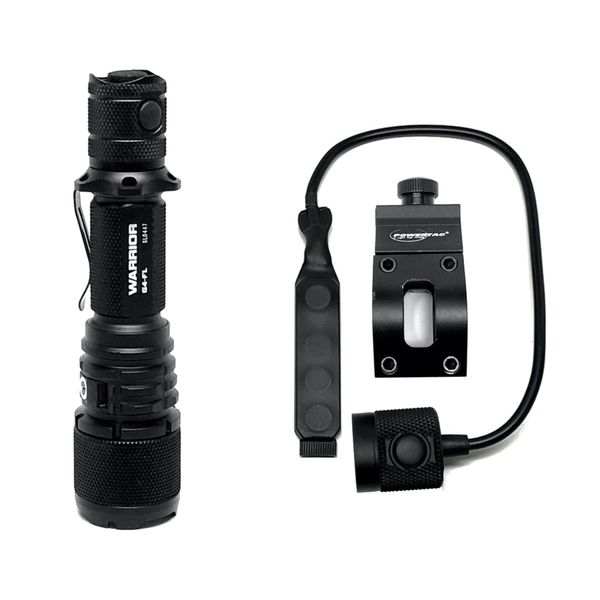 Powertac Warrior G4FL Tactical, 4200 Lumen, 214m Throw, Rechargeable
