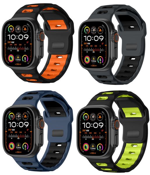 4 Pack Sport Bands Compatible with Apple Watch Band 49/46/45/44/42 mm