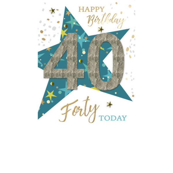 Greeting Card - 40th - Star