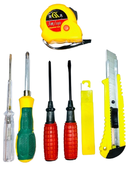 Tape Measure, Stanley Knife, Screwdrivers Tool Set