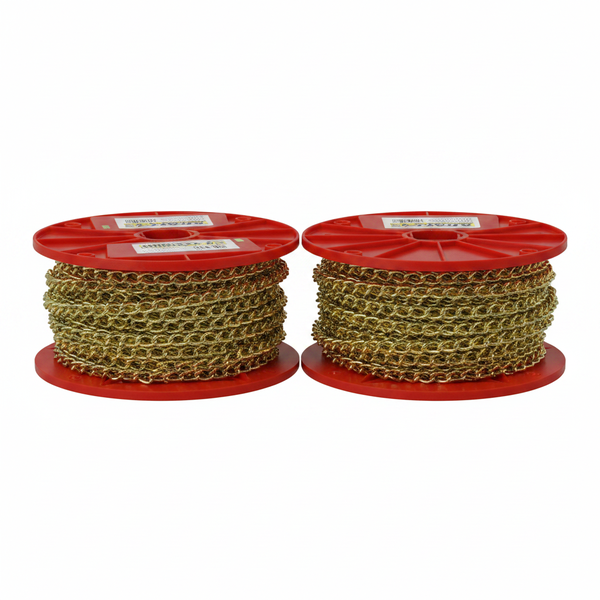 Krafft Brass Plated Twist Link Chain 2.0mm x 30m for Jewelry - 2 Pack