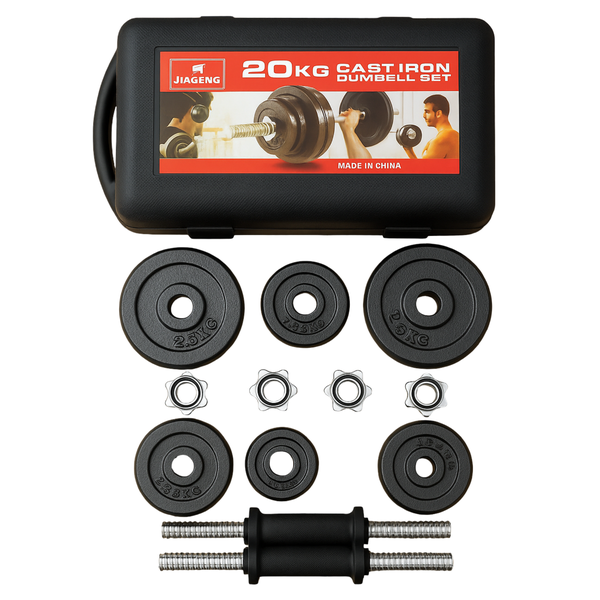 20kg Cast Iron Dumbbell Set - Home Gym