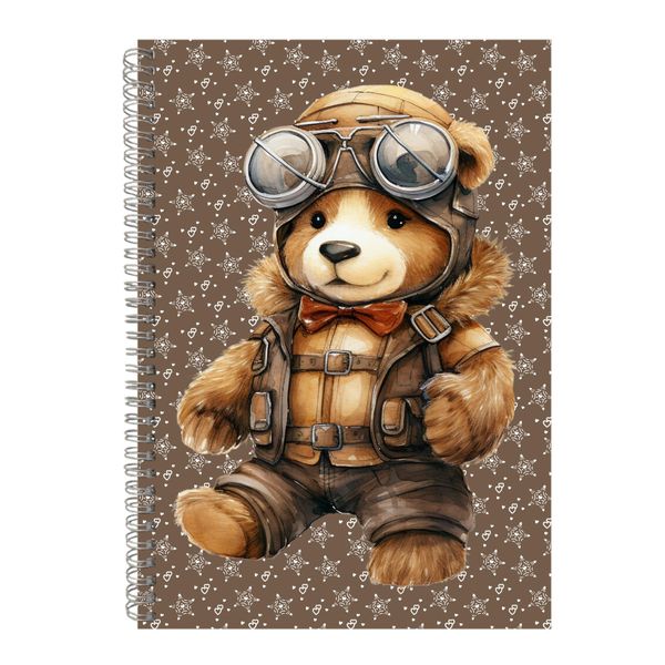 Pilot_4 A4 Notebook Spiral Lined Teddy Bear Lovers Graphic Notepad Gift 189