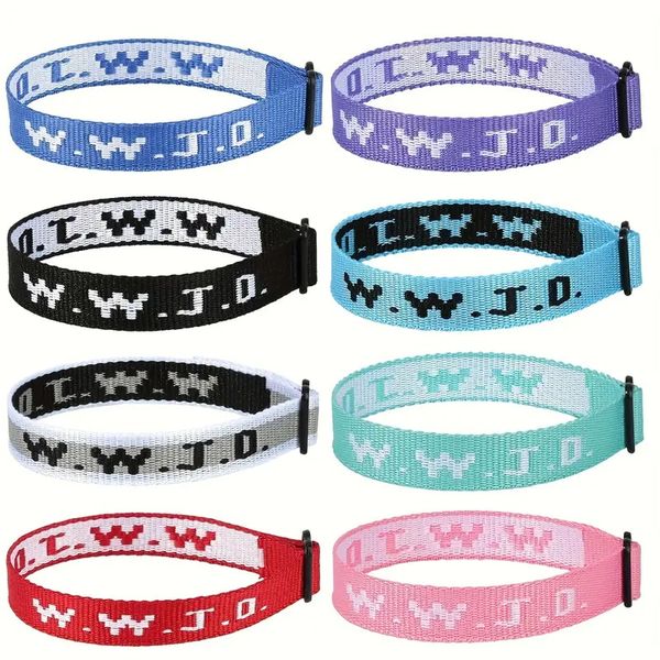 WWJD 'What Would Jesus Do' Wrist Band Bracelet Set - 8 Pack