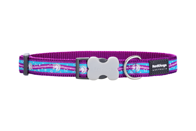 Red Dingo Dog Collar - Design - Unicorn Purple - Medium