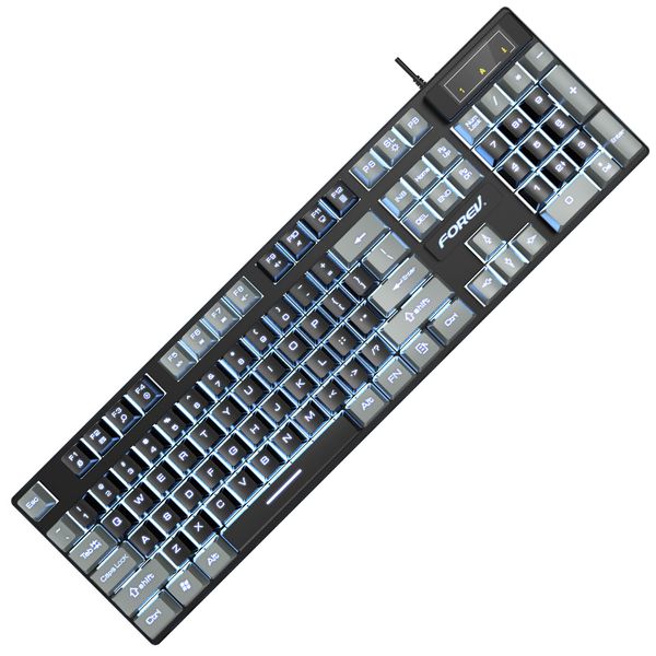 Forev White Backlight Wired Pro Gaming Membrane Keyboard FV-Q8