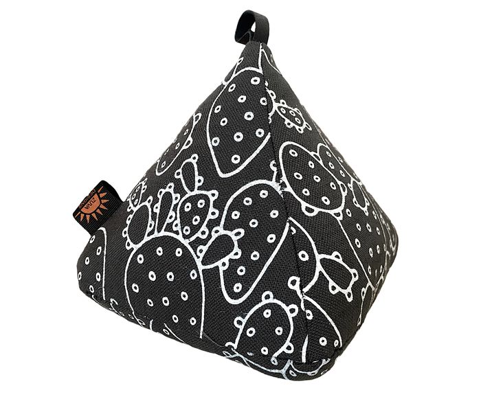 Hand printed cactus fabric doorstop