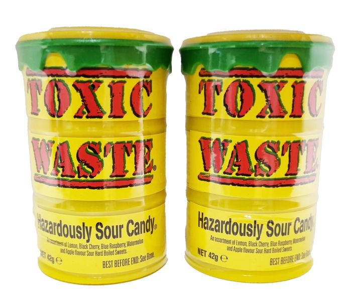 Toxic Waste Sour Candy Yellow 42g 2-Pack