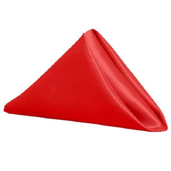 10 Pack 40cm x40cm Satin Cloth Napkins Red