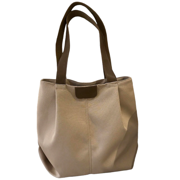 Large Capacity Casual Lightweight Shoulder Tote Bag - Beige