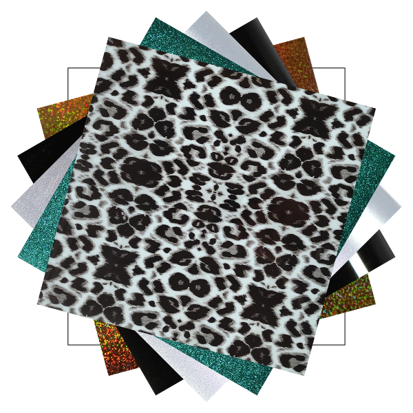 Krigie Heat Transfer Vinyl Sampler - Blue Leopard (6 Sheets)