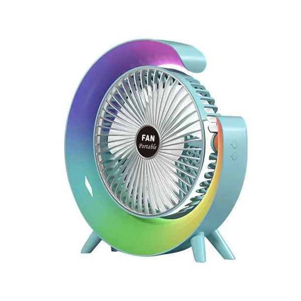 Color Changing Light 3-speed Top-Desk Portable Fan