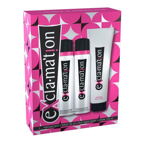 Exclamation 2 x Perfume Body Spray 90ml &amp; Body Lotion 150ml