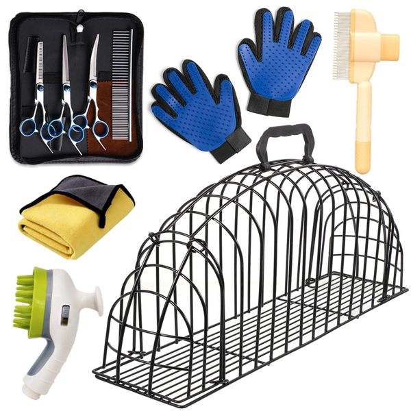 8 Piece Pet Bath Set Dog Bath Brush Pet Grooming Brush Tools for Dog &amp; Cat