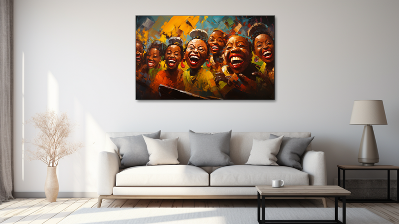 Canvas Wall Art - Celebration Faces Abstract - MT0294