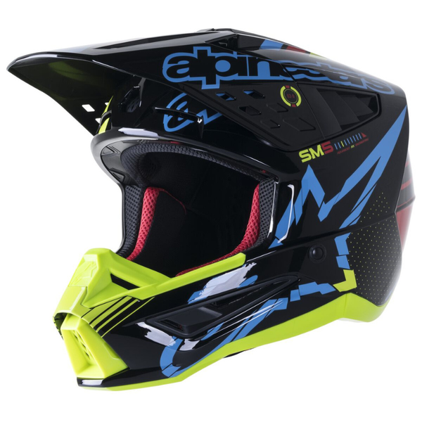 Alpinestars - S-M5 Action Helmet - Black/Cyan/Yellow Success