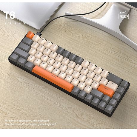 T8 Portable 65% Mechanical Keyboard Consist of a Ultra compact 68 good key layout